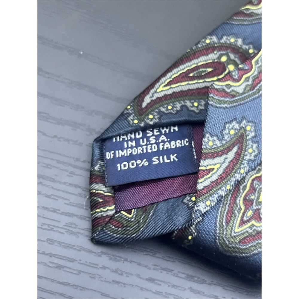 Lands' End Paisley Men's Neck Tie 56" Classic Pattern Tie - Picture 5 of 6